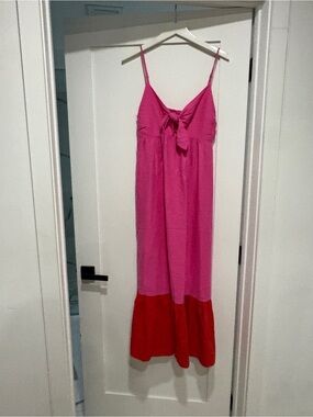 tabitha brown pink and red dress Tabitha Brown | Dresses | Tabitha Brown For Target Nwt Sz 4x Pink Red  Colorblock Linen Blend Maxi Dress